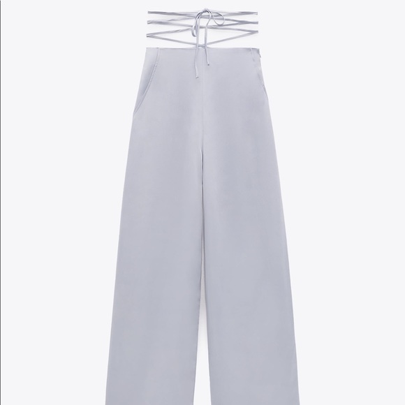 FULL-LENGTH SATIN TROUSERS - Picture 6 of 6